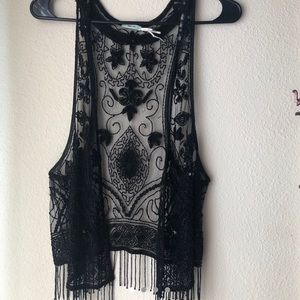 Beaded black vest (kimchi blue)